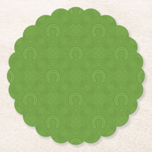 Porta-copo De Papel Teste padrão verde afortunado dos ícones