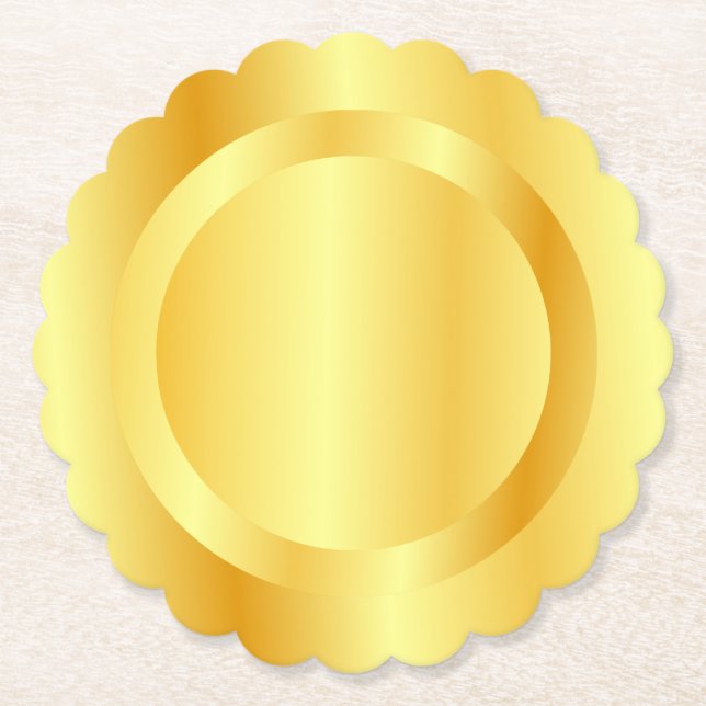 Porta-copo De Papel Texto do Monograma com aparência Dourada e Falso (Frente)