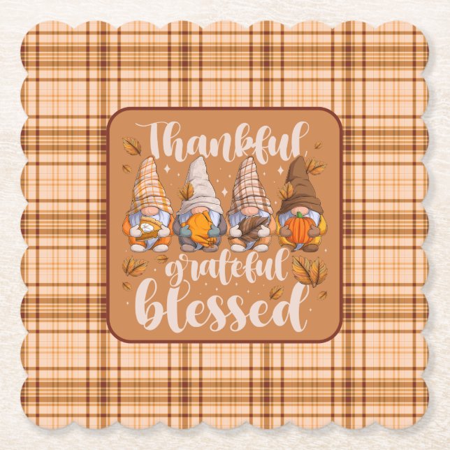 Porta-copo De Papel Thankful Gnomes – Autumn Blessings (Frente)