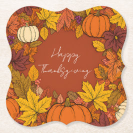 Porta-copo De Papel Thanksgiving Fall Pumpkin Greetings