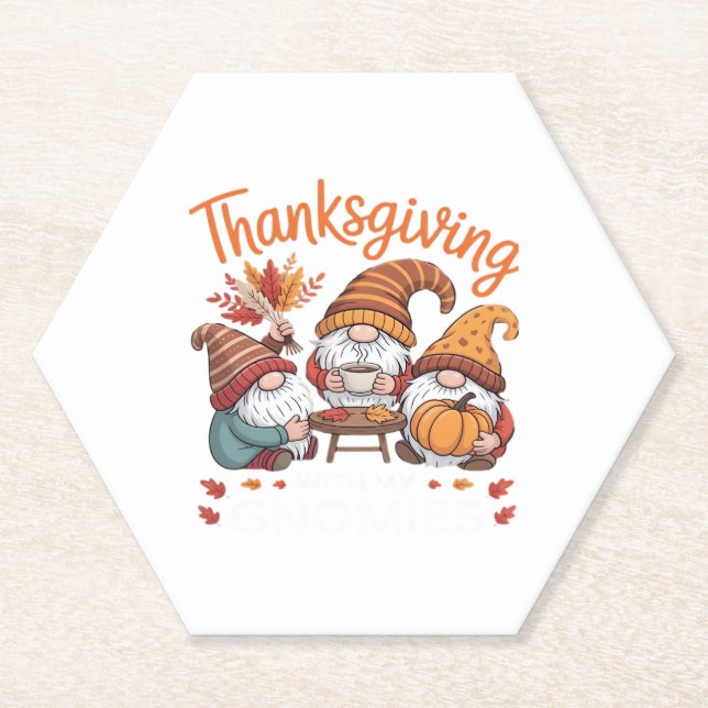 Porta-copo De Papel Thanksgiving Gnome Fall Leopard Turkey Essential T (Frente)