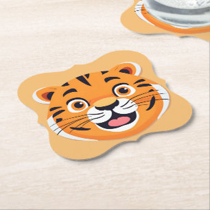 Porta-copo De Papel Tigre divertido Face safari Festa de aniversário s