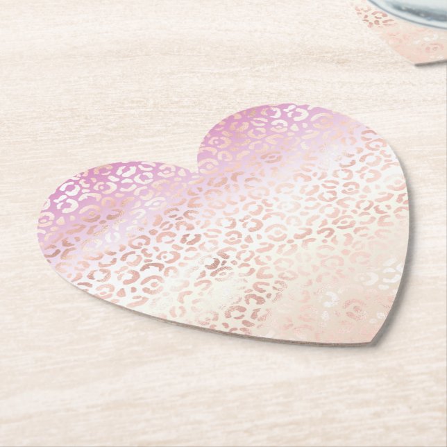 Porta-copo De Papel Tinta Rosa Rosa-Rosa Glam Leopard Imprime Tie-Tie- (Angular)