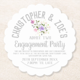 Porta-copo De Papel Tíquete de Convite de festa de noivado