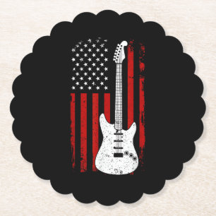 Porta-copo De Papel Toca-Música de Guitarra Americana US Flag Guitarra