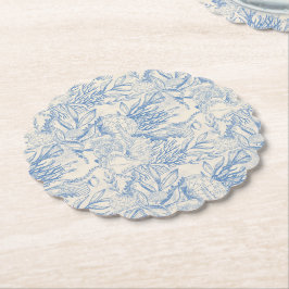 Porta-copo De Papel Toile azul oceano elegante