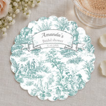 Toile de Jouy floral turquesa vintage