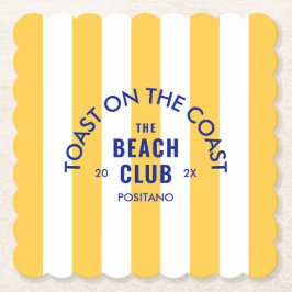 Porta-copo De Papel Torrada na Costa O Clube da Praia Faixa Amarela