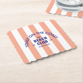 Porta-copo De Papel Torrada Na Costa O Clube da Praia Faixa Rosa