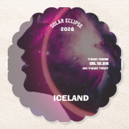 Porta-copo De Papel Total solar eclipse August 2026 text personalized