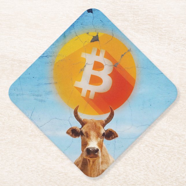 Porta-copo De Papel Touro Resiliente Bitcoin (Frente)