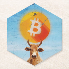 Porta-copo De Papel Touro Resiliente do Bitcoin