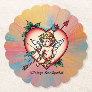 Porta-copo De Papel Tradicional Tatuagem De Amor Cupido