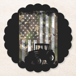 Porta-copo De Papel Trator Bandeira Camo Caminhão de Fazenda Vintage P