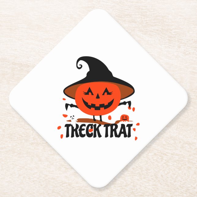 Porta-copo De Papel Treck Trat Pumpkin sorrindo (Frente)