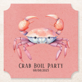 Porta-copo De Papel Trendy Watercolor Crab Boil Party / Empresa