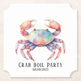 Porta-copo De Papel Trendy Watercolor Crab Boil Party / Empresa