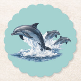 Porta-copo De Papel Três Golfinhos Saltando, Design de Chapéu Vida Oce