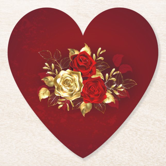 Porta-copo De Papel Três Rosas de joalharia (Frente)