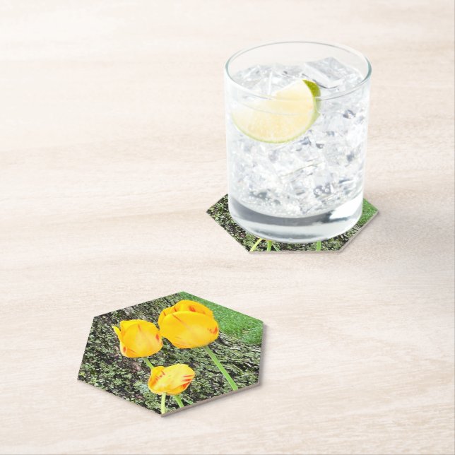 Porta-copo De Papel Três Tulipas Amarelas / (Insitu)