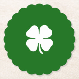 Porta-copo De Papel Trevo de Quatro Folhas Sortudo Verde Irlandês