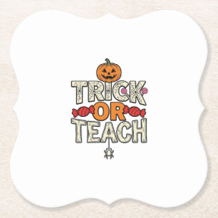 Porta-copo De Papel Trick Or Teach Halloween Professor Vintage Vetor D