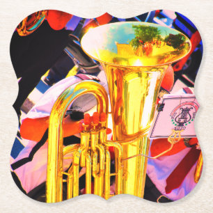 Porta-copo De Papel Tuba Brilhante em Perspectiva Inclinada Banda de M