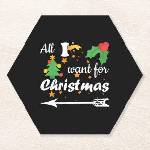 Porta-copo De Papel Tudo o que eu quero é a Camisa de Casal de Natal