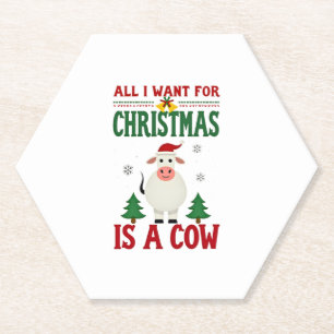 Porta-copo De Papel Tudo Que Quero No Natal É Uma Camiseta Feia De Vac
