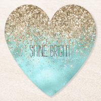 Turquesa Aqua Dourado Glitter Sparkle