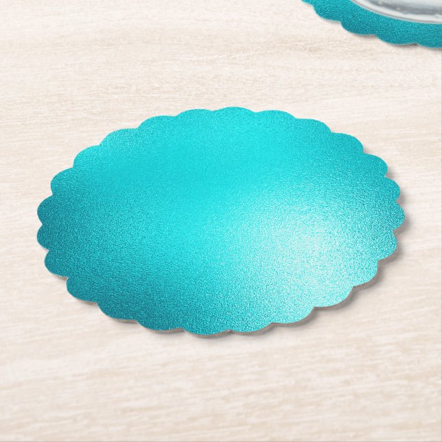 Porta-copo De Papel Turquoise Chic Aqua Blue (Angular)