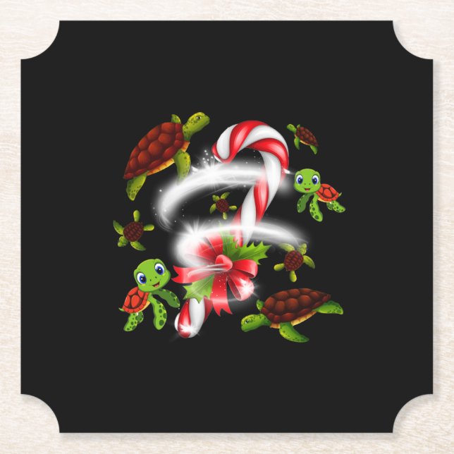 Porta-copo De Papel Turtle Gift | Doces de Tartaruga Doce Natal (Frente)