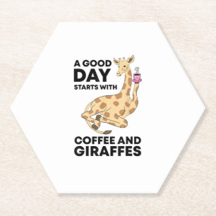 Porta-copo De Papel Um Bom Dia Começa Com Café E Girafa Engraçado