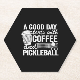 Porta-copo De Papel Um Bom Dia Começa Com Café E Pickleball