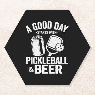 Porta-copo De Papel Um Bom Dia Começa Com Pickleball E Café Engraçado