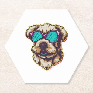 PORTA-COPO DE PAPEL UM D O G DORÁVEL COM ÓCULOS DE SOL