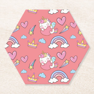 Porta-copo De Papel Um Festa de Aniversário Feliz do Unicórnio Arco-Ír