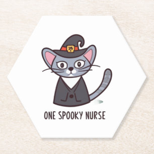 Porta-copo De Papel Um Gato de Enfermeira Spooky - Festividades Felina