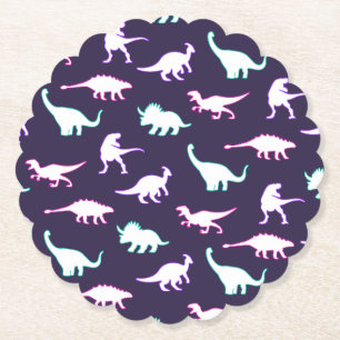 Porta-copo De Papel Um padrão engraçado, neon color dinossauro cômi