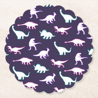 Porta-copo De Papel Um padrão engraçado, neon color dinossauro cômico