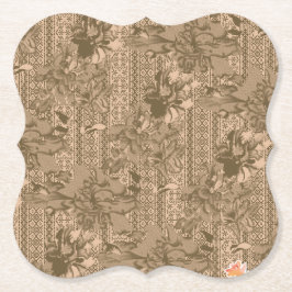 Porta-copo De Papel Um padrão floral vintage com intrincado desi marro