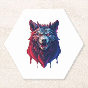 Porta-copo De Papel Uma ilustração detalhada do mau ninja wolf Premi