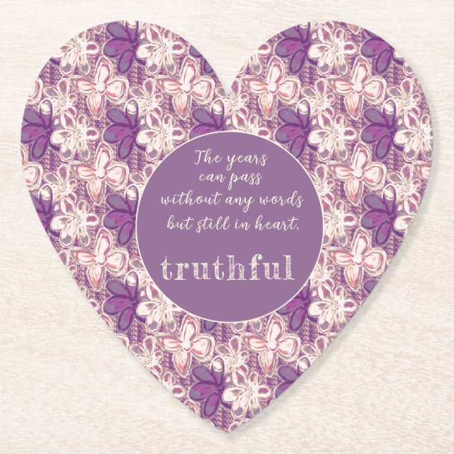 Porta-copo De Papel Único no glam/floral roxo (Frente)