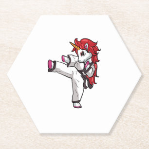 Porta-copo De Papel Unicorn Karate Girl Taekwondo Jiu Jitsu MMA BJJ T-