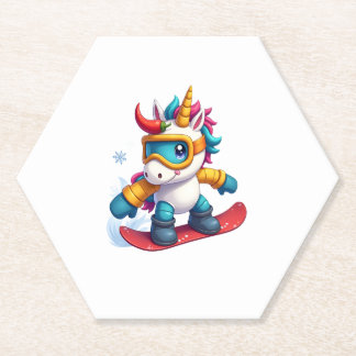 Porta-copo De Papel Unicorn on Snowboard - Funny Ski and Wintersports
