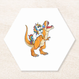 Porta-copo De Papel Unicorn Riding T rex Men Mulheres Dinossauras Engr