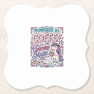 Porta-copo De Papel Unicórnio Alimentado por Café e Magia de Unicórnio