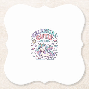 Porta-copo De Papel Unicórnio Clube Fofo Celestial Estilo Retrô Produt
