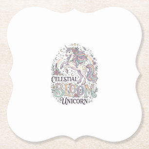 Porta-copo De Papel Unicórnio Flor Celestial Unicórnio Tipografia Veto