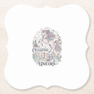 Porta-copo De Papel Unicórnio Flor Celestial Unicórnio Tipografia Veto